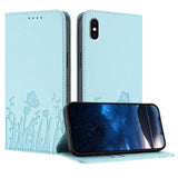 Tulips Butterfly Pattern Magnetic Vegan Leather Phone Case, For iPhone X / XS, For iPhone XS Max, For iPhone XR, For iPhone 8 Plus / 7 Plus