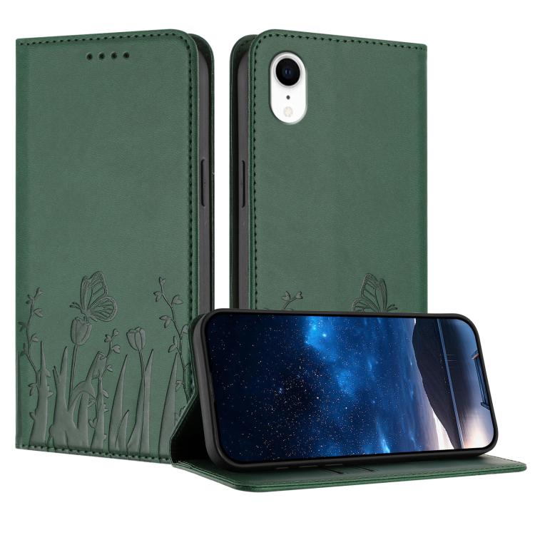 Tulips Butterfly Pattern Magnetic Vegan Leather Phone Case, For iPhone X / XS, For iPhone XS Max, For iPhone XR, For iPhone 8 Plus / 7 Plus
