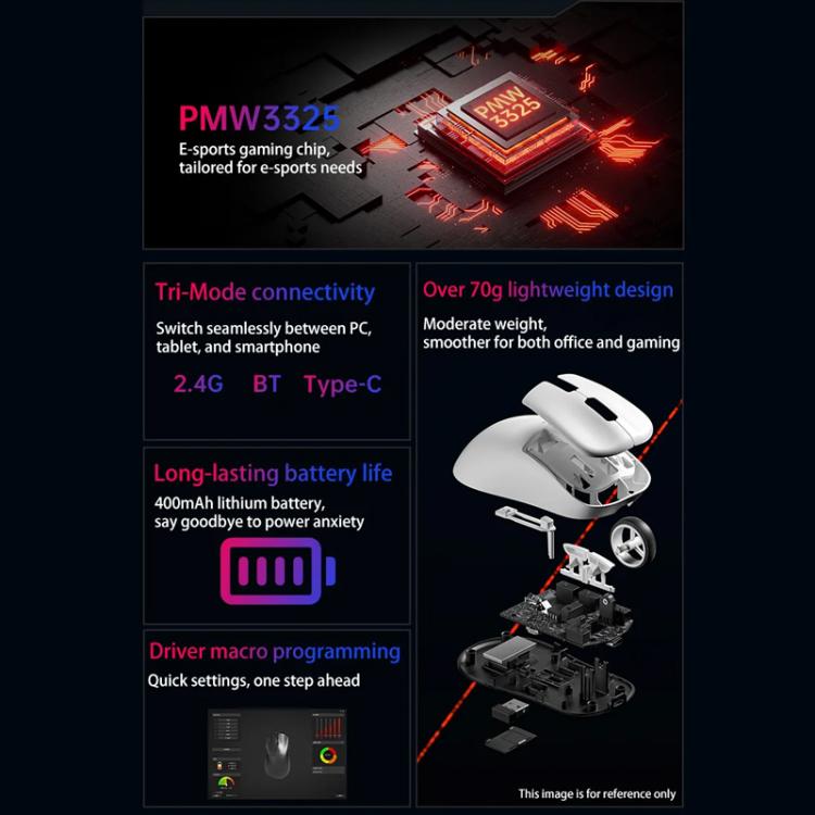 LINGBAO M1 Bluetooth Triple-mode Wireless Mouse, M1 (Black), M1 (Yellow)