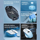 LINGBAO M8 Bluetooth Triple-mode Wireless Mouse with Intelligent Screen Display, M8 (Pink), M8 (Black)