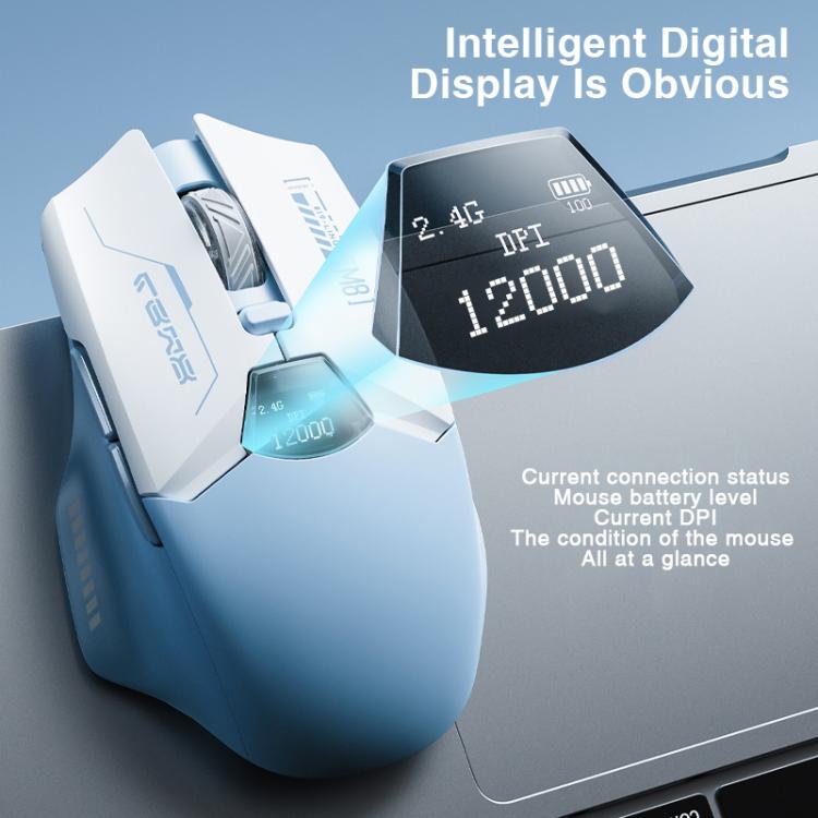 LINGBAO M8 Bluetooth Triple-mode Wireless Mouse with Intelligent Screen Display, M8 (Pink), M8 (Black)