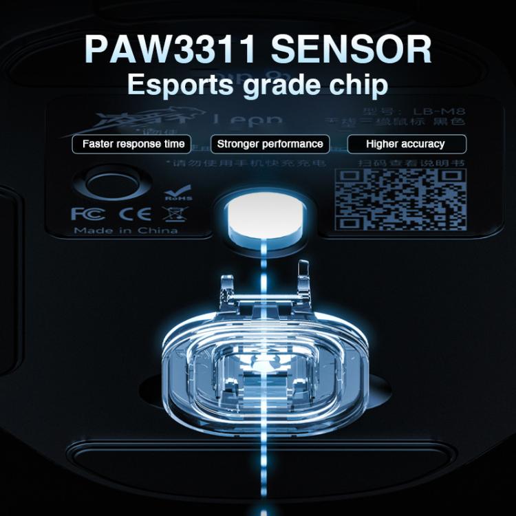 LINGBAO M8 Bluetooth Triple-mode Wireless Mouse with Intelligent Screen Display, M8 (Pink), M8 (Black)