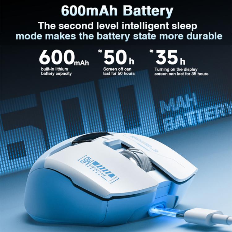 LINGBAO M8 Bluetooth Triple-mode Wireless Mouse with Intelligent Screen Display, M8 (Pink), M8 (Black)