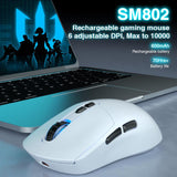 SOLAKAKA SM802 Ultra-light 2.4GHz + BT + Wired Tri-mode Wireless Mouse, SM802