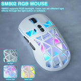 SOLAKAKA SM802 Ultra-light 2.4GHz + BT + Wired Tri-mode Wireless Mouse, SM802