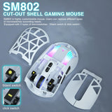 SOLAKAKA SM802 Ultra-light 2.4GHz + BT + Wired Tri-mode Wireless Mouse, SM802