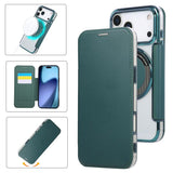 Ultra-thin Magnetic Plating Vegan Leather Phone Case, For iPhone 17 Pro Max, For iPhone 17 Pro, For iPhone 17, For iPhone Air, For iPhone 16e, For iPhone 16 Pro Max