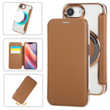 Ultra-thin Magnetic Plating Vegan Leather Phone Case, For iPhone 17 Pro Max, For iPhone 17 Pro, For iPhone 17, For iPhone Air, For iPhone 16e, For iPhone 16 Pro Max