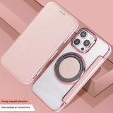 Ultra-thin Magnetic Plating Vegan Leather Phone Case, For iPhone 16 Pro, For iPhone 16 Plus, For iPhone 16, For iPhone 15 Pro Max, For iPhone 15 Pro, For iPhone 15 Plus / 14 Plus
