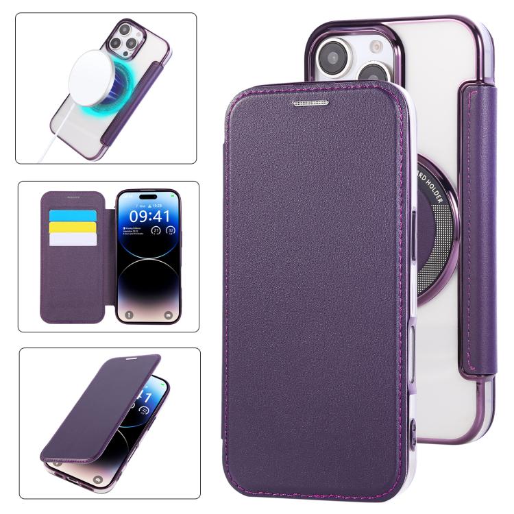 Ultra-thin Magnetic Plating Vegan Leather Phone Case, For iPhone 16 Pro, For iPhone 16 Plus, For iPhone 16, For iPhone 15 Pro Max, For iPhone 15 Pro, For iPhone 15 Plus / 14 Plus