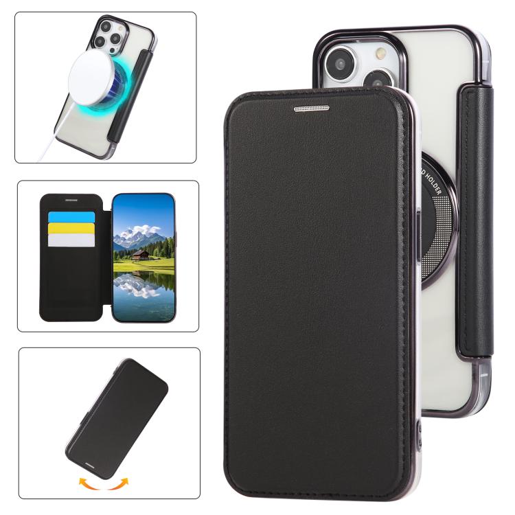 Ultra-thin Magnetic Plating Vegan Leather Phone Case, For iPhone 16 Pro, For iPhone 16 Plus, For iPhone 16, For iPhone 15 Pro Max, For iPhone 15 Pro, For iPhone 15 Plus / 14 Plus