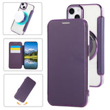 Ultra-thin Magnetic Plating Vegan Leather Phone Case, For iPhone 16 Pro, For iPhone 16 Plus, For iPhone 16, For iPhone 15 Pro Max, For iPhone 15 Pro, For iPhone 15 Plus / 14 Plus