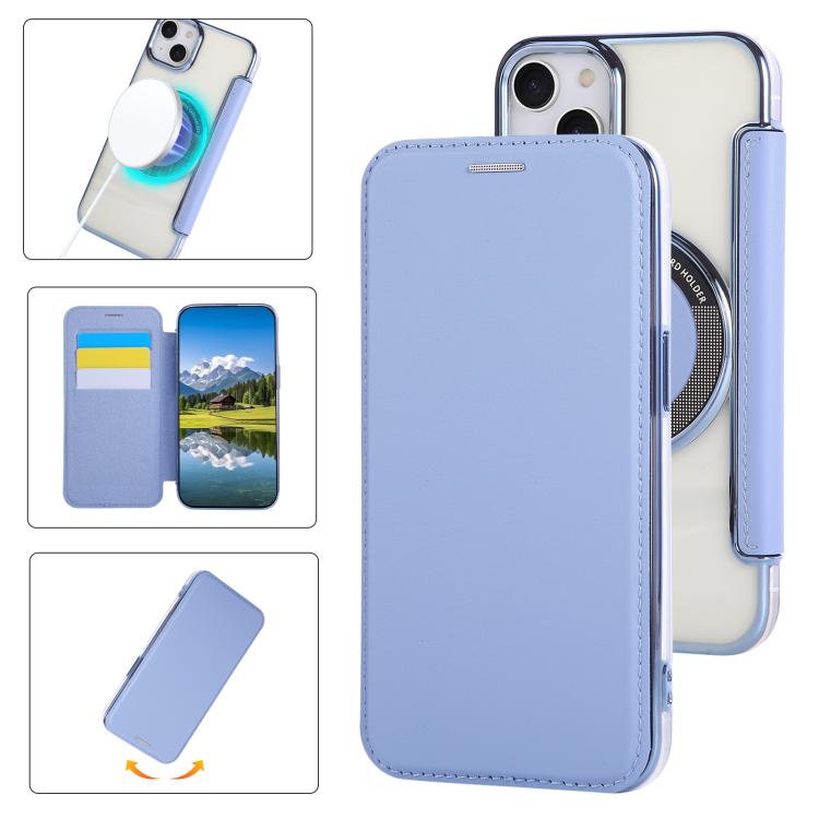Ultra-thin Magnetic Plating Vegan Leather Phone Case, For iPhone 15, For iPhone 14 / 13, For iPhone 14 Pro, For iPhone 14 Pro Max, For iPhone 13 Pro Max, For iPhone 13 Pro