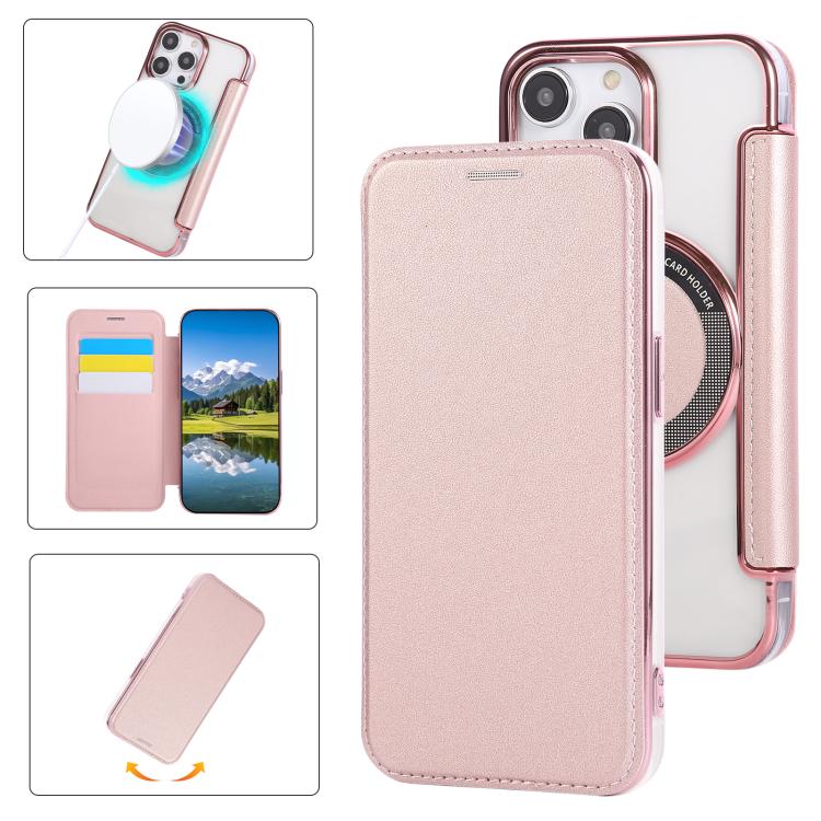Ultra-thin Magnetic Plating Vegan Leather Phone Case, For iPhone 15, For iPhone 14 / 13, For iPhone 14 Pro, For iPhone 14 Pro Max, For iPhone 13 Pro Max, For iPhone 13 Pro