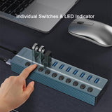 Onten 5308 USB3.2 Gen1 10 in 1 HUB Docking Station with Independent Button, US Plug, 5308