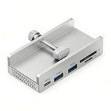 HCL-1071 7-port Type-C 3.2 Clamp Clamp Docking Station HUB with Type-C to Type-C Cable, HCL-1071-BK, HCL-1071-SV