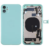 Battery Back Cover Assembly (with Side Keys & Power Button + Volume Button Flex Cable & Wireless Charging Module & Motor & Charging Port & Speaker Ringer Buzzer & Card Tray & Camera Lens Cover) for iPhone 11, For iPhone 11, For iPhone 11(Assembly)