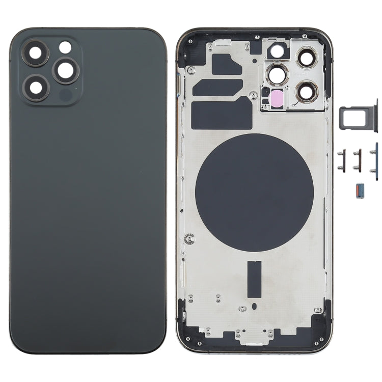 Back Housing Cover with SIM Card Tray & Side  Keys & Camera Lens for iPhone 12 Pro(Blue), For iPhone 12 Pro(with SIM Card Tray & Side Keys)