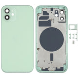 Back Housing Cover with SIM Card Tray & Side  Keys & Camera Lens for iPhone 12(White), Back Housing Cover for 12, For iPhone 12(with SIM Card Tray), For iPhone 12(with Card Tray)