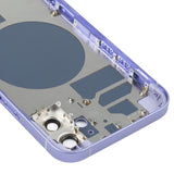 Back Housing Cover with SIM Card Tray & Side  Keys & Camera Lens for iPhone 12(White), Back Housing Cover for 12, For iPhone 12(with SIM Card Tray), For iPhone 12(with Card Tray)