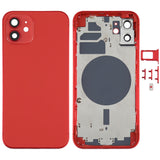 Back Housing Cover with SIM Card Tray & Side  Keys & Camera Lens for iPhone 12(White), Back Housing Cover for 12, For iPhone 12(with SIM Card Tray), For iPhone 12(with Card Tray)