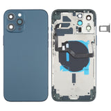 Battery Back Cover (with Side Keys & Card Tray & Power + Volume Flex Cable & Wireless Charging Module) for iPhone 12 Pro Max, For iPhone 12 Pro Max