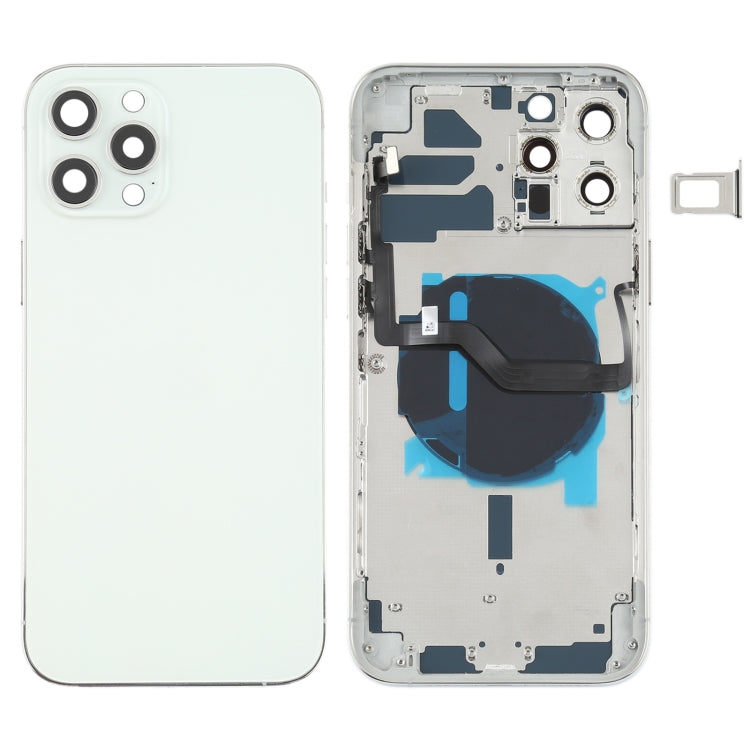 Battery Back Cover (with Side Keys & Card Tray & Power + Volume Flex Cable & Wireless Charging Module) for iPhone 12 Pro Max, For iPhone 12 Pro Max