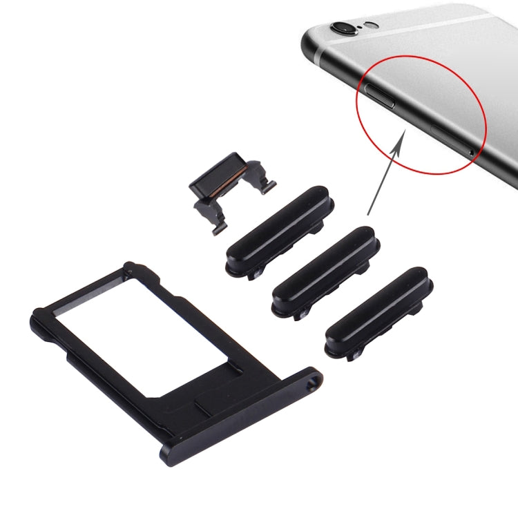 4 in 1 for iPhone 6s (Card Tray + Volume Control Key + Power Button + Mute Switch Vibrator Key), For iPhone 6s