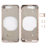 Transparent Battery Back Cover with Camera Lens Frame & SIM Card Tray & Side Keys for iPhone 8, For iPhone 8 (Transparent White), For iPhone 8 (Transparent Gold)