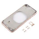 Transparent Battery Back Cover with Camera Lens Frame & SIM Card Tray & Side Keys for iPhone 8, For iPhone 8 (Transparent Gold)
