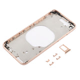 Transparent Battery Back Cover with Camera Lens Frame & SIM Card Tray & Side Keys for iPhone 8, For iPhone 8 (Transparent Gold)