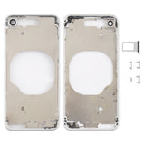 Transparent Battery Back Cover with Camera Lens Frame & SIM Card Tray & Side Keys for iPhone 8, For iPhone 8 (Transparent White), For iPhone 8 (Transparent Gold)