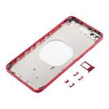 Transparent Battery Back Cover with Camera Lens Frame & SIM Card Tray & Side Keys for iPhone 8 Plus, For iPhone 8 Plus(Transparent Red)