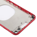 Transparent Battery Back Cover with Camera Lens Frame & SIM Card Tray & Side Keys for iPhone 8 Plus, For iPhone 8 Plus(Transparent Red)
