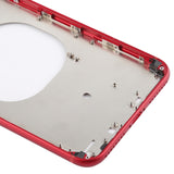 Transparent Battery Back Cover with Camera Lens Frame & SIM Card Tray & Side Keys for iPhone 8 Plus, For iPhone 8 Plus(Transparent Red)