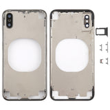 Transparent Battery Back Cover with Camera Lens Frame & SIM Card Tray & Side Keys for iPhone X, For iPhone X (Transparent Back), For iPhone X (Transparent White)