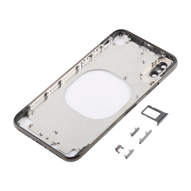 Transparent Battery Back Cover with Camera Lens Frame & SIM Card Tray & Side Keys for iPhone X, For iPhone X (Transparent Back), For iPhone X (Transparent White)