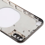 Transparent Battery Back Cover with Camera Lens Frame & SIM Card Tray & Side Keys for iPhone X, For iPhone X (Transparent Back), For iPhone X (Transparent White)