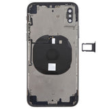 Battery Back Cover Assembly with Side Keys & Wireless Charging Module & Volume Button Flex Cable & Card Tray for iPhone X, For iPhone X (Charging Module), For iPhone X  (Full Assembly)