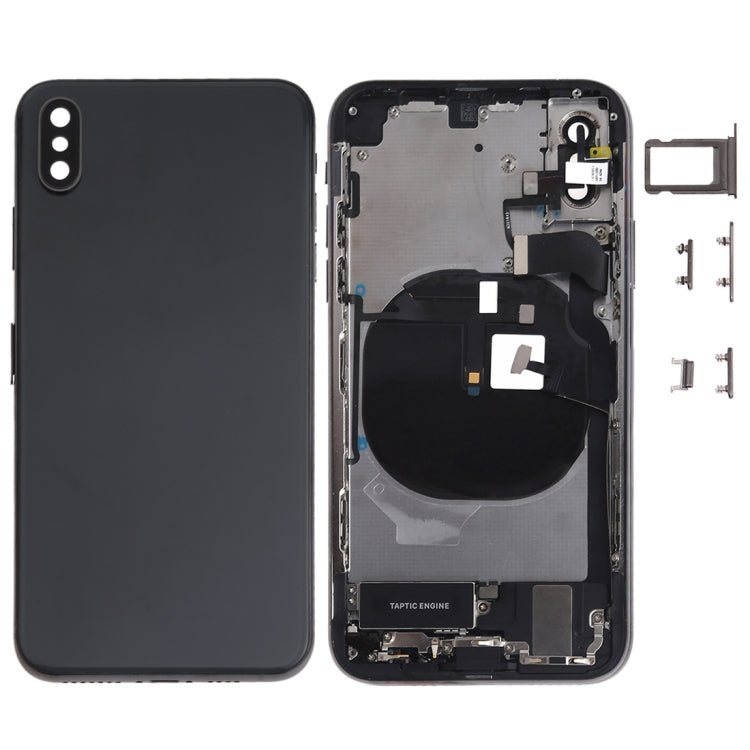 Battery Back Cover Assembly (with Side Keys & Speaker Ringer Buzzer & Motor & Camera Lens & Card Tray & Power Button + Volume Button + Charging Port + Signal Flex Cable & Wireless Charging Module) for iPhone XS, For iPhone XS (Full Assembly)           ...