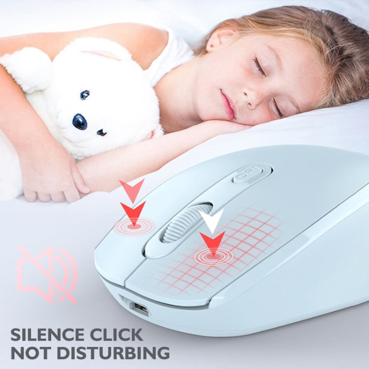 HXSJ M107 4-buttons 1600 DPI 2.4GHz Wireless Mouse, Battery Version, Dual Mode Rechargeable