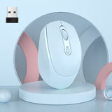 HXSJ M107 4-buttons 1600 DPI Dual Mode 2.4GHz + Bluetooth 5.1 Wireless Rechargeable Mouse, Battery Version