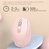 HXSJ M107 4-buttons 1600 DPI Dual Mode 2.4GHz + Bluetooth 5.1 Wireless Rechargeable Mouse, Battery Version