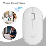 Logitech Pebble Cobblestone Shape Thin 3-keys 1000DPI Mute Wireless Bluetooth Optical Mouse, Wireless Range: 10m