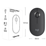 Logitech Pebble Cobblestone Shape Thin 3-keys 1000DPI Mute Wireless Bluetooth Optical Mouse, Wireless Range: 10m
