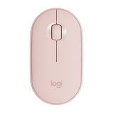Logitech Pebble Cobblestone Shape Thin 3-keys 1000DPI Mute Wireless Bluetooth Optical Mouse, Wireless Range: 10m