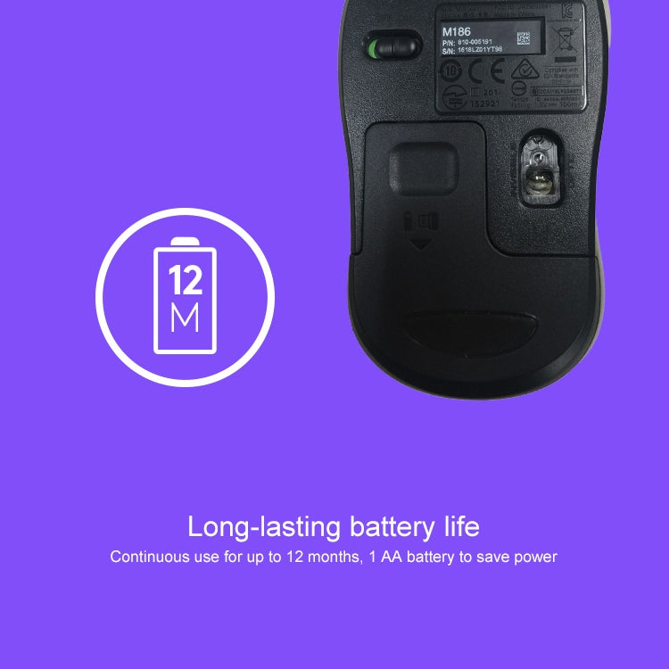 Logitech M186 Wireless Mouse Office Power Saving USB Laptop Desktop Computer Universal