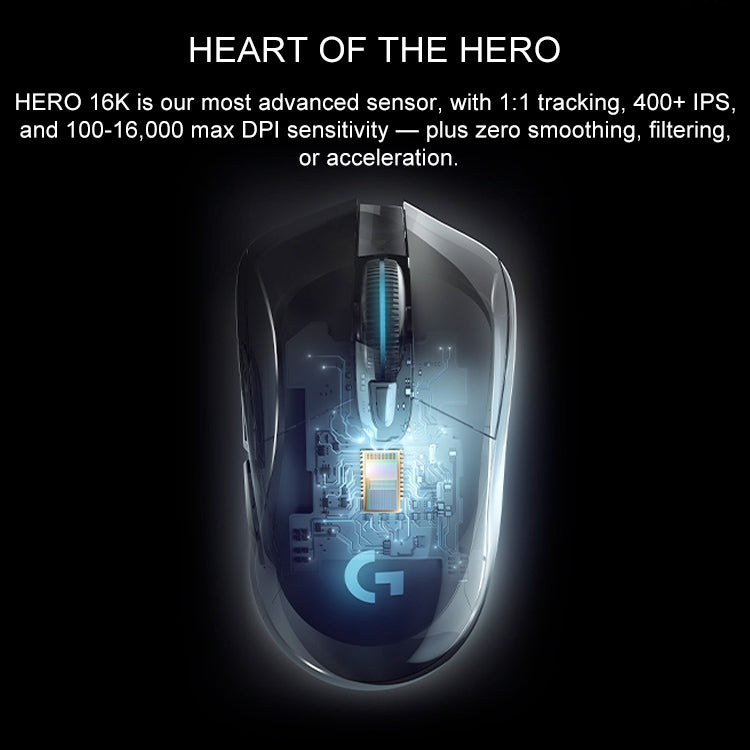 Logitech G703 LIGHTSPEED 16000 DPI 6 Programmable Buttons HERO 16K Sensor RGB Backlight Wireless Optical Gaming Mouse