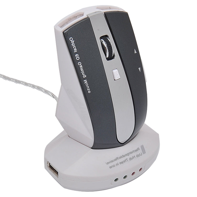 MZ-011 2.4GHz 1600DPI Wireless Rechargeable Optical Mouse with HUB Function, Black, Black Silver, White + Royal Blue, Pearl White, Blue, Silver