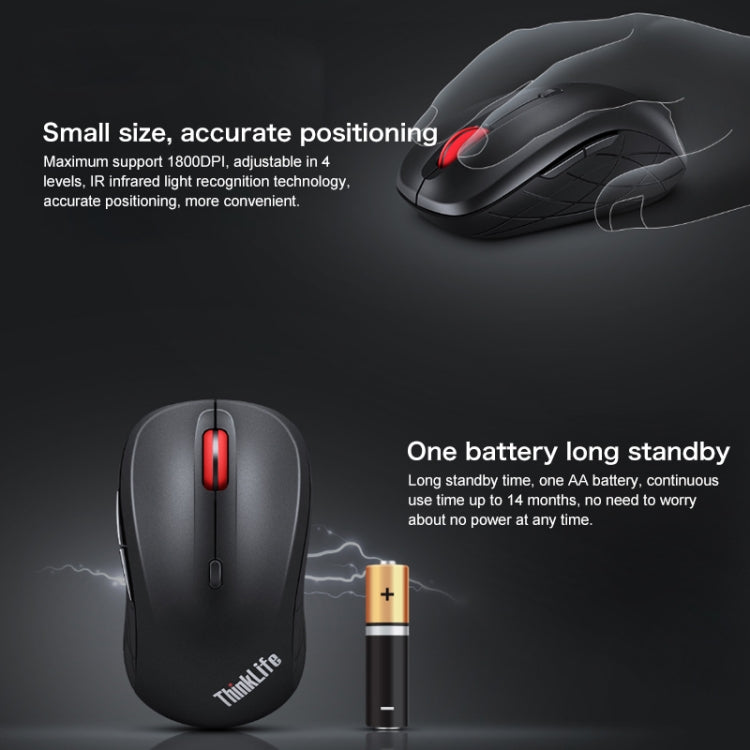 Lenovo ThinkLife Dual Mode Mute Wireless Bluetooth Mouse, ThinkLife